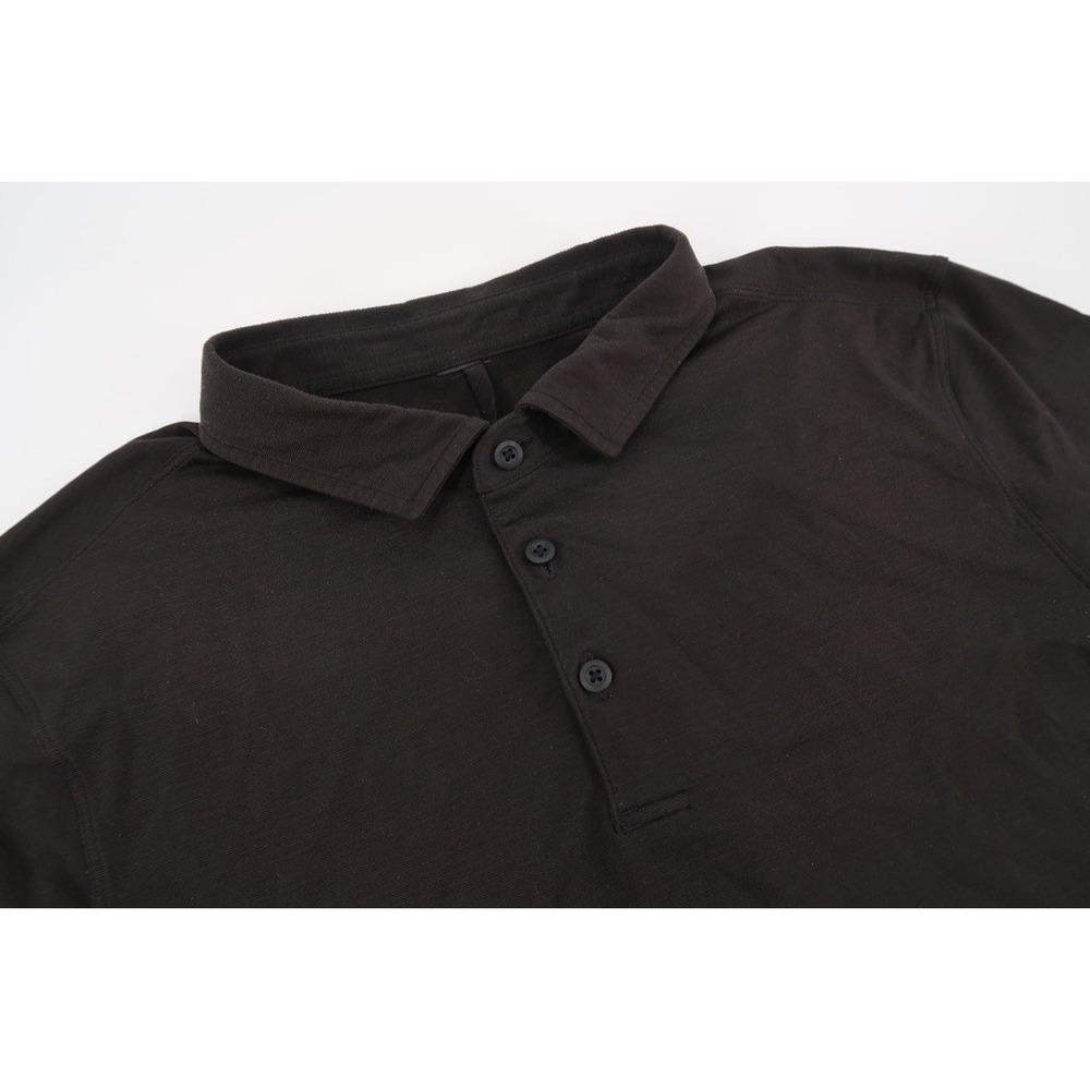 Lululemon Evolution Polo Mens Large Black Short Sleeve Technical Golf Shirt